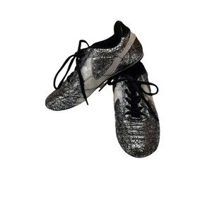 Eleven by Venus Williams Size 7 Silver Shimmer Crackle  22605  Lace Up Shoe